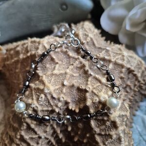 Elegant Black and Silver Men's Bracelet